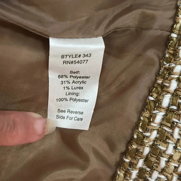 Cabi tweed brown blazer jacket size small long sleeve - Picture 8 of 9